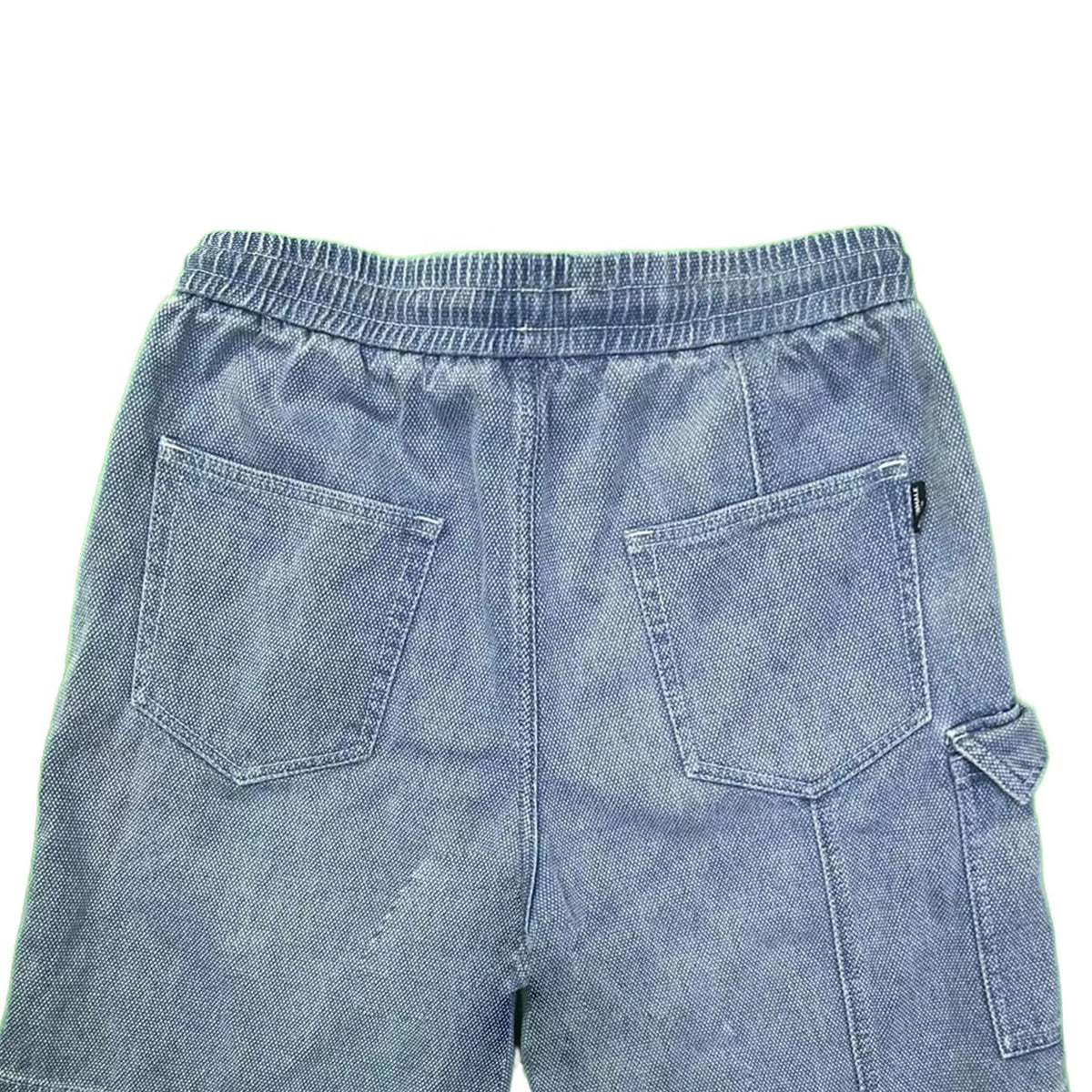 Men's Summer Casual Light Denim Shorts Woven Straight Leg Mid Waist Fit with Embroidered Technics