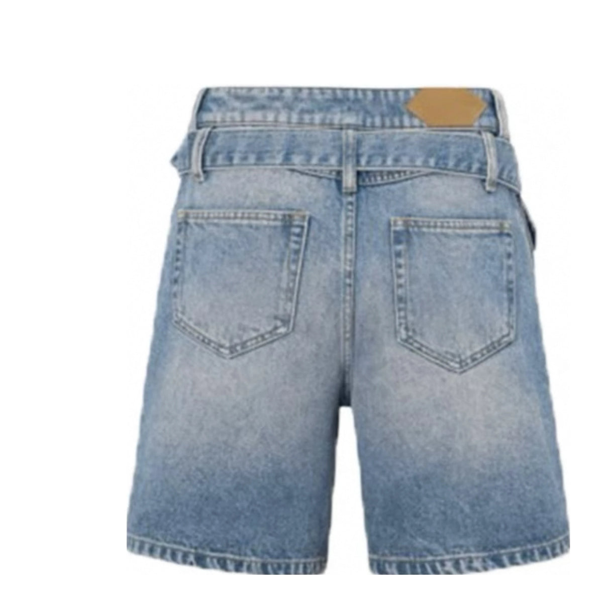 Men's Mid Straight Casual Quick Dry Breathable Washed Denim Jeans Summer Loose Shorts Embroidery Decoration Woven
