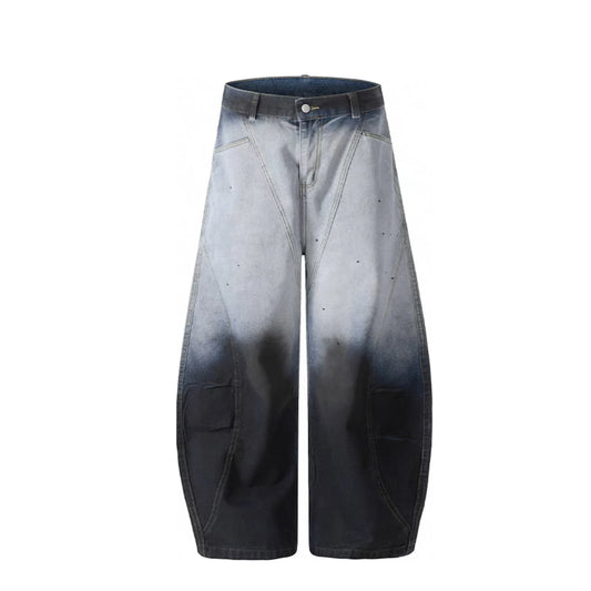 Autumn Casual Vintage Style Mid-Waist Wide Leg Long Length Denim Jeans Breathable Washable Luxury Quality Loose Fit