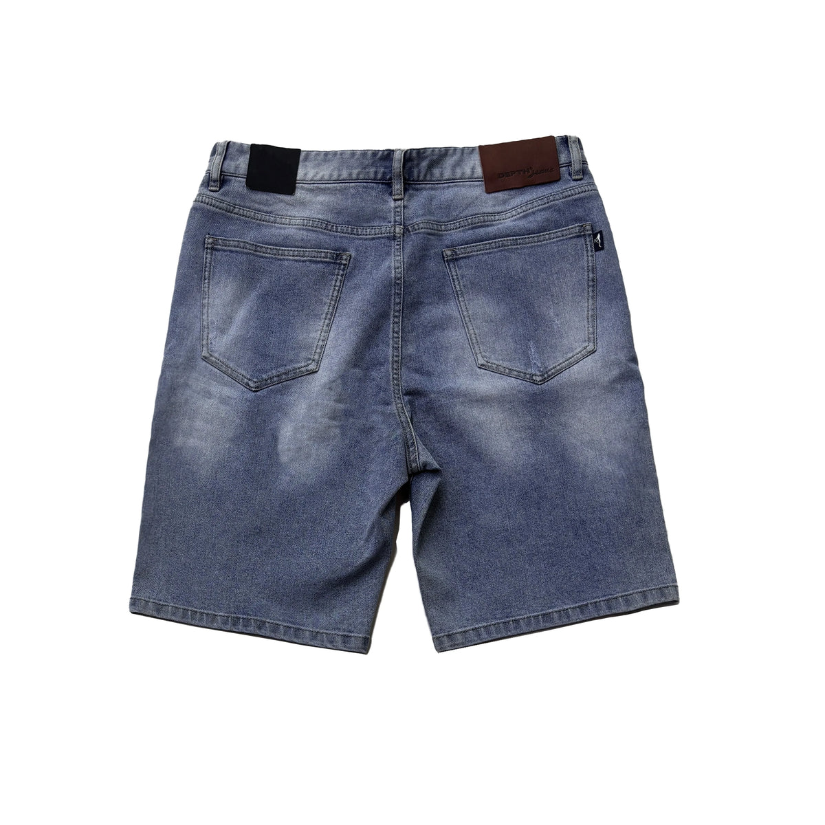 Men's Summer Men's Denim Shorts Distressed Light Wash with Monkey Wash Straight Style Mid Waist Jeans Closure Supply