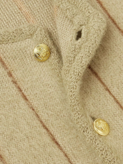 Men's Mohair Blend Long Sleeve Cardigan Winter V-Neck Knit Jacket