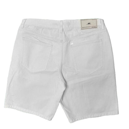 Summer Men's Denim Shorts Distressed White Y2K Style Casual Mid Waist Wide Leg Pants Embroidered Woven Distressed