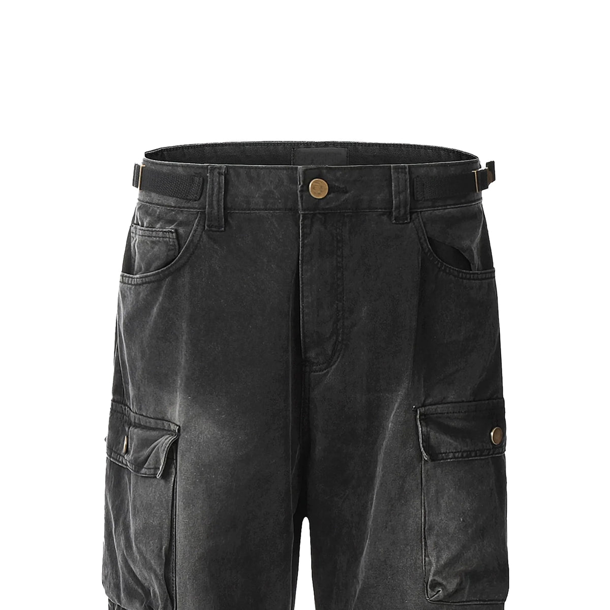 Black Enzyme Washed Men's Baggy Flared Jeans for Spring Autumn Y2K Hip Hop Streetwear Touch Button Denim Flare Pants