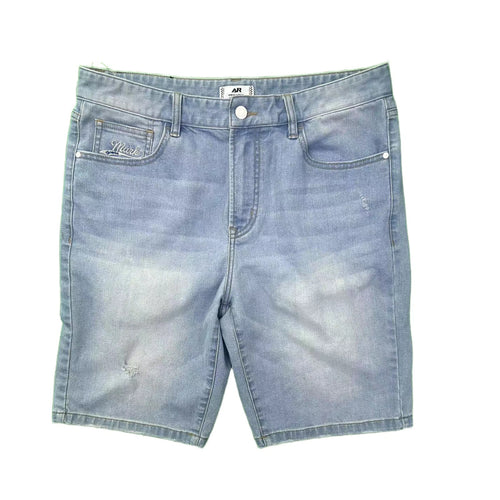 Men's Summer Y2K Style Denim Shorts High Street Design with Embroidery Straight Cut Light Wash Supply