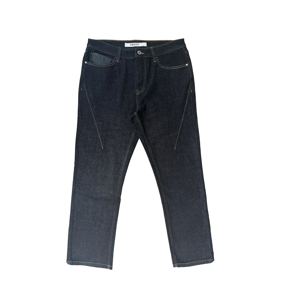 Black Straight Mid-Waist Men's Casual Jeans Spring Regular Fit Button Decoration Embroidered Technics Denim Y2K
