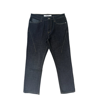 Black Straight Mid-Waist Men's Casual Jeans Spring Regular Fit Button Decoration Embroidered Technics Denim Y2K