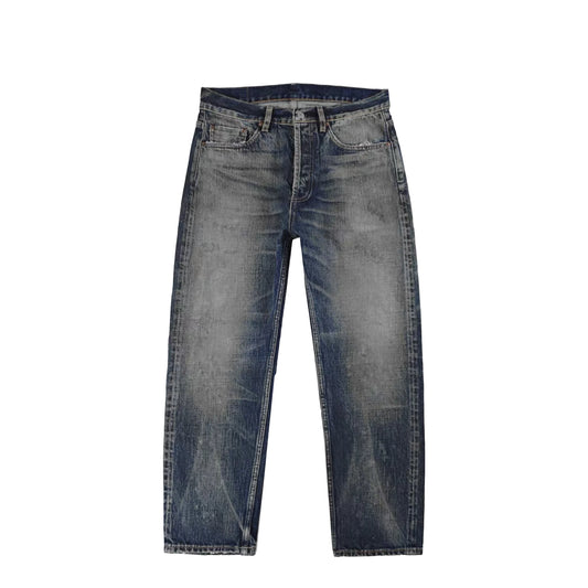 Atoptex Men's High Quality Ankle-Length Baggy Jeans Winter Straight Style Cotton Pantalon Jean Homme with Distressed Wash