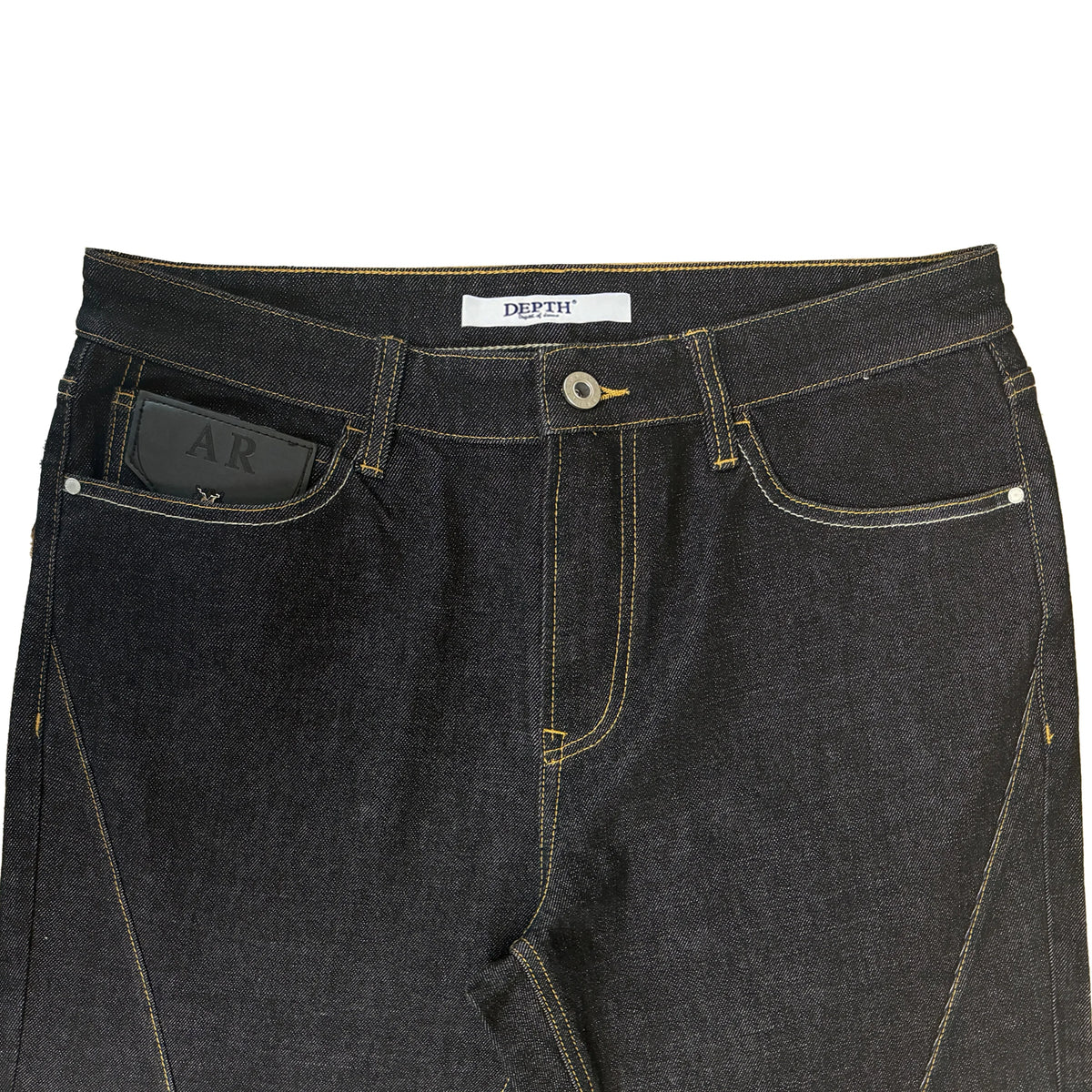Black Straight Mid-Waist Men's Casual Jeans Spring Regular Fit Button Decoration Embroidered Technics Denim Y2K