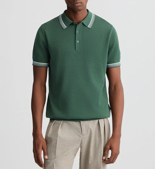 Business Casual Men's Knitted Polo Shirt 100% Cotton Short-sleeved Knitted T-shirt POLP Shirt