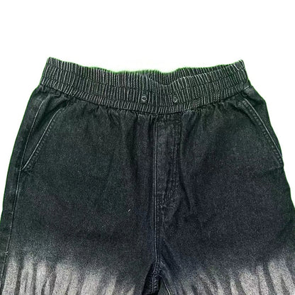 Men's Summer Denim Shorts Loose Fit High Waist Mid Waist Streetwear Hip Hop Casual Y2K Embroidery Pockets 3D Print