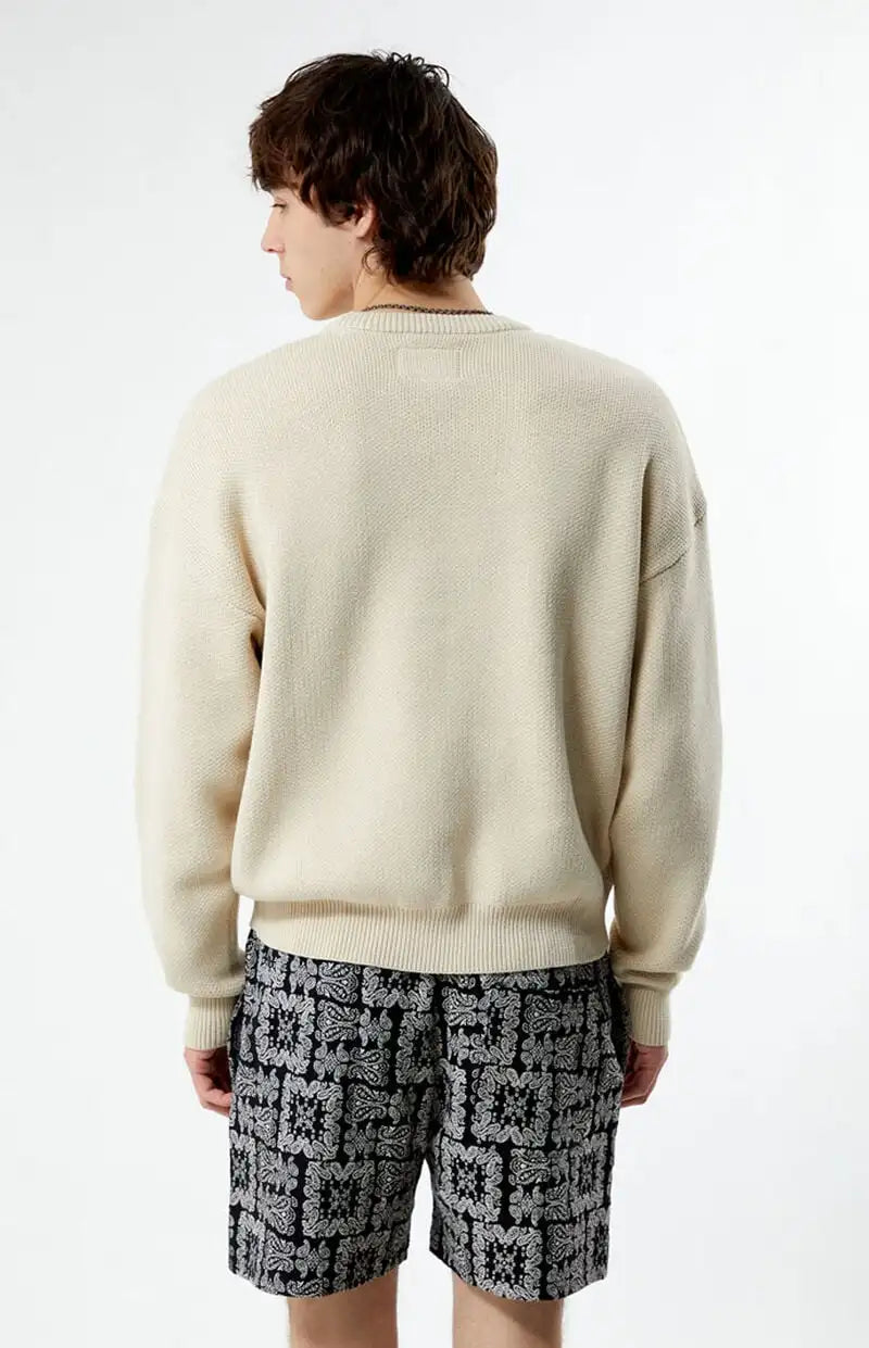 Design Pattern Name Casual Street Style Knitted Sweater Loose Breathable Jacquard Sweater for Men