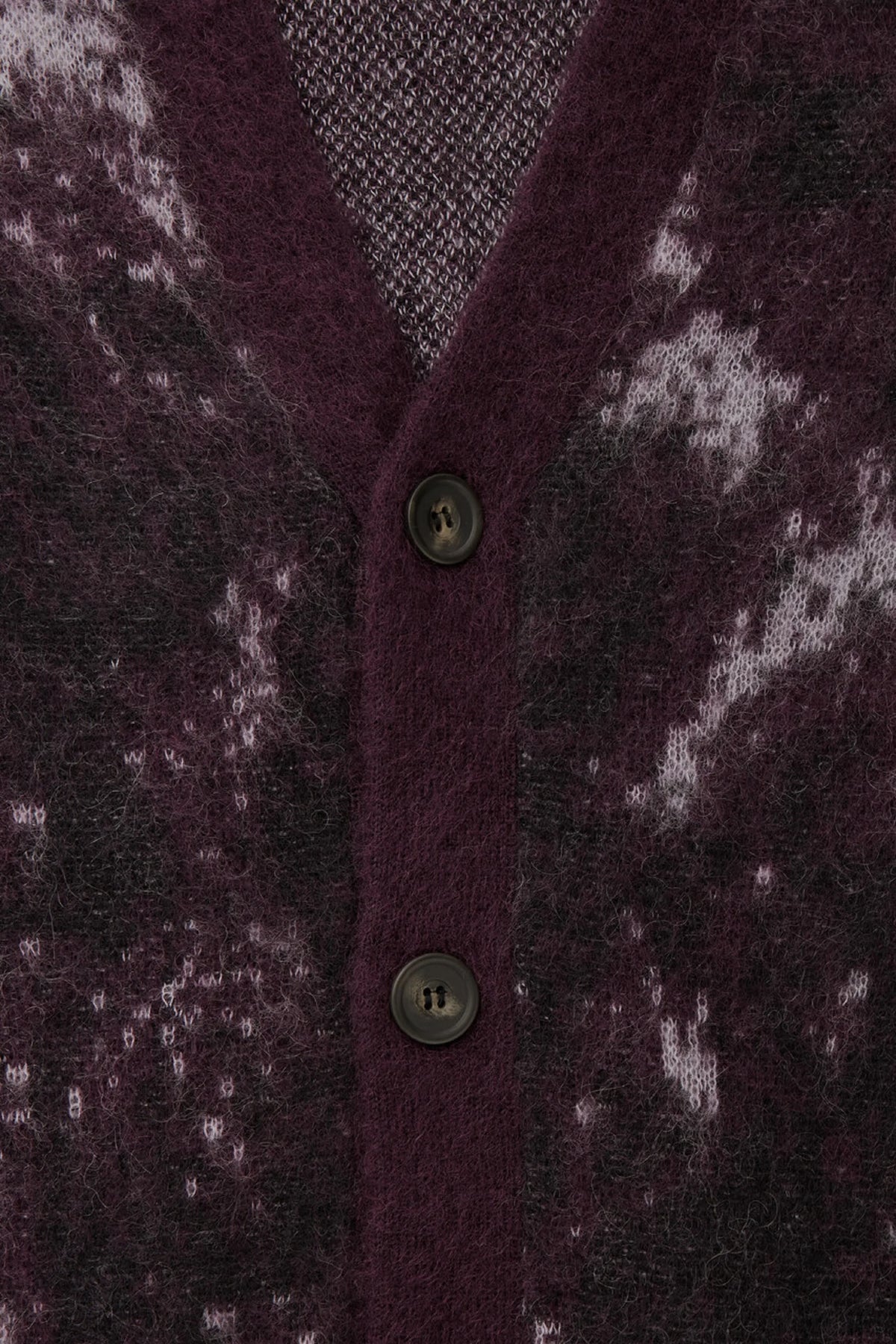 Men's Mohair Cardigan Sweater Casual Fit Furry Jacquard Knitted Cardigan