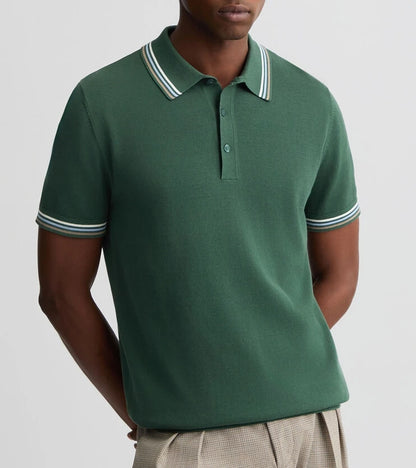 Business Casual Men's Knitted Polo Shirt 100% Cotton Short-sleeved Knitted T-shirt POLP Shirt