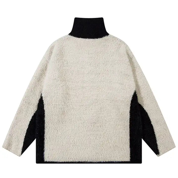 Zipper Knit Jacket Fluffy Butterfly Jacquard Sweater Cardigan Winter Warm Men's Sweater Jacket