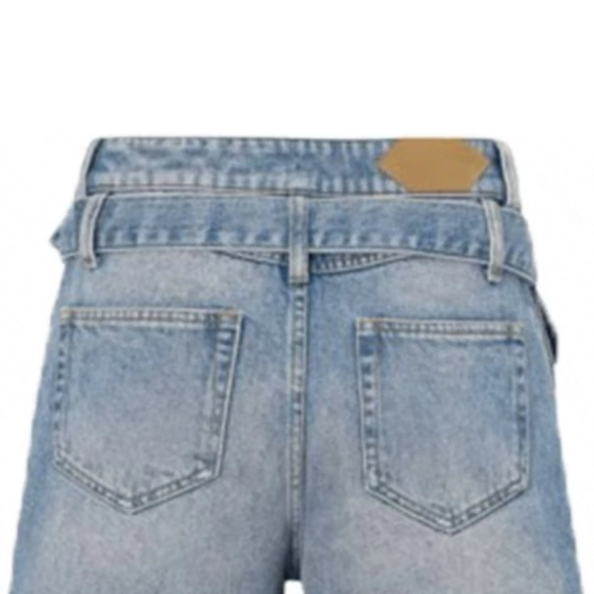 Men's Mid Straight Casual Quick Dry Breathable Washed Denim Jeans Summer Loose Shorts Embroidery Decoration Woven