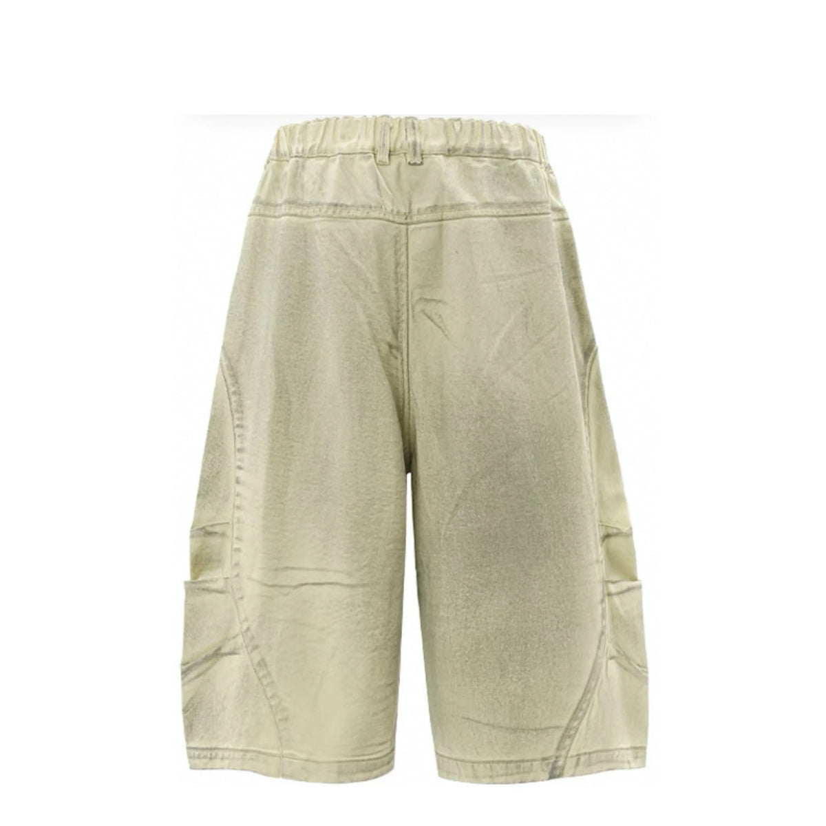 Summer Denim Muddy Shorts for Men and Women Old Stitched Wide Leg with Embroidered Pockets and Breathable Mid Washed Finish