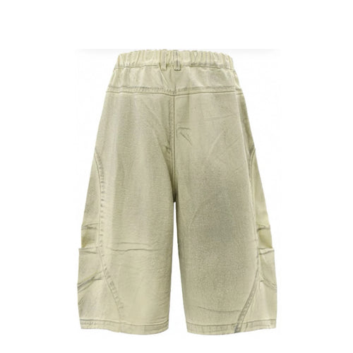 Summer Denim Muddy Shorts for Men and Women Old Stitched Wide Leg with Embroidered Pockets and Breathable Mid Washed Finish