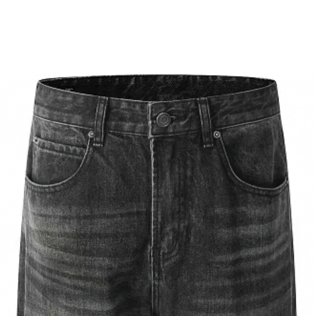 American High Street Style Trendy Breathable Solid Loose Washed Denim Wide Leg Pants for Autumn/Winter