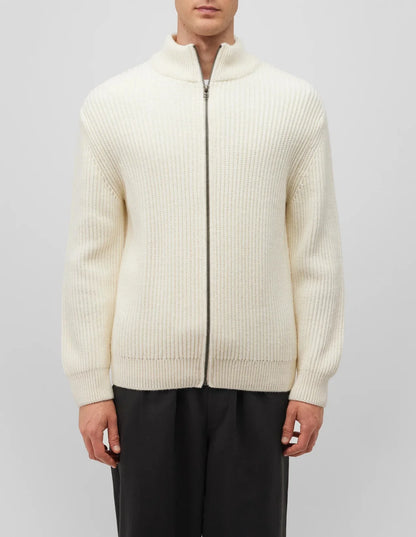 Simple Loose Men's Cardigan Sweater 100% Cotton Zipper Knit Cardigan Jacket Sweater