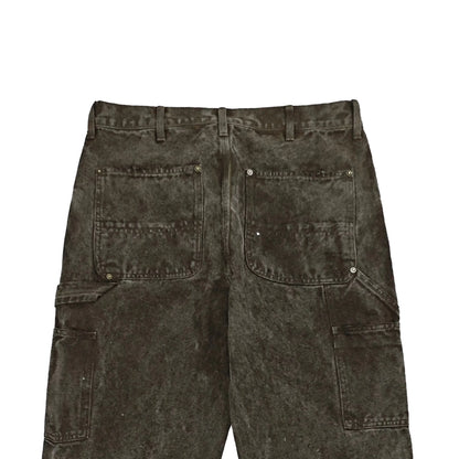 2025 Men's Washed Dark Blue Baggy Jeans Embroidery Skate Pants Casual Lightweight Cotton Fabric Stone Street Style