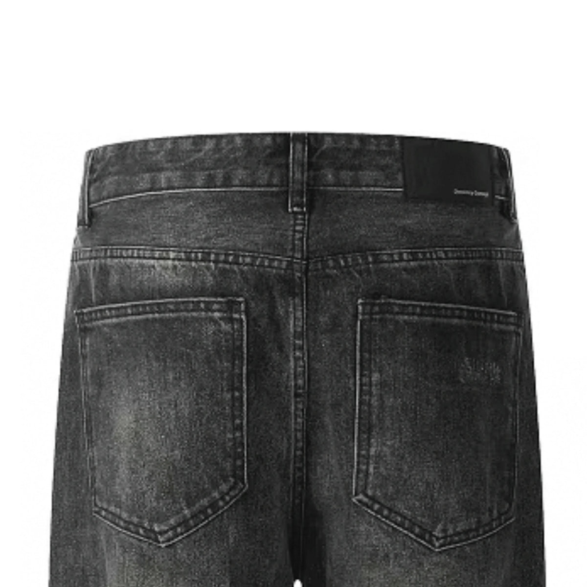 American High Street Style Trendy Breathable Solid Loose Washed Denim Wide Leg Pants for Autumn/Winter