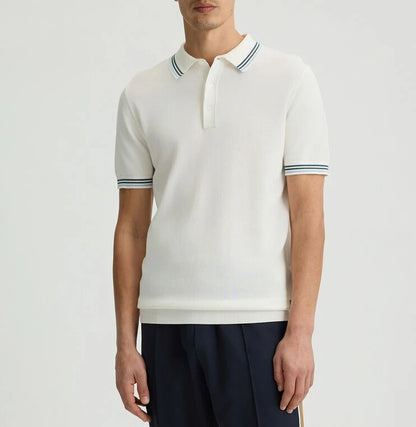 Business Casual Men's Knitted Polo Shirt 100% Cotton Short-sleeved Knitted T-shirt POLP Shirt