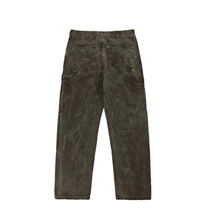 2025 Men's Washed Dark Blue Baggy Jeans Embroidery Skate Pants Casual Lightweight Cotton Fabric Stone Street Style