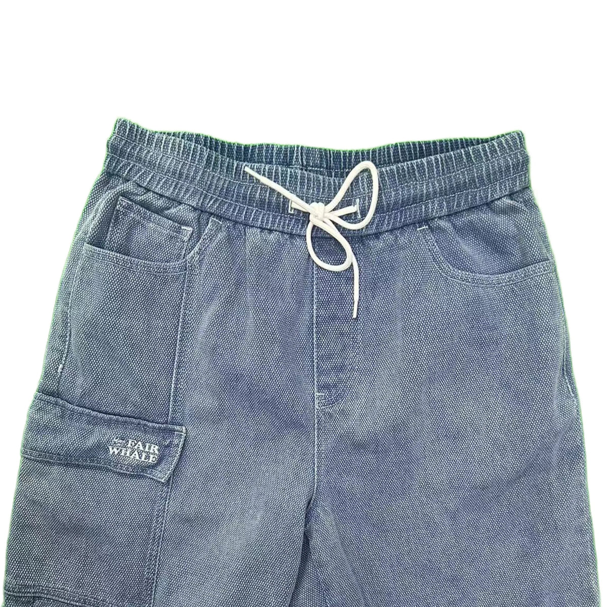 Men's Summer Casual Light Denim Shorts Woven Straight Leg Mid Waist Fit with Embroidered Technics
