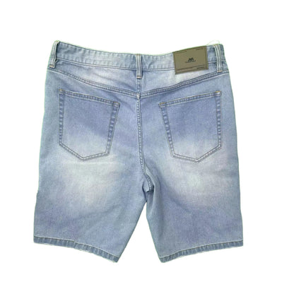 Men's Summer Y2K Style Denim Shorts High Street Design with Embroidery Straight Cut Light Wash Supply