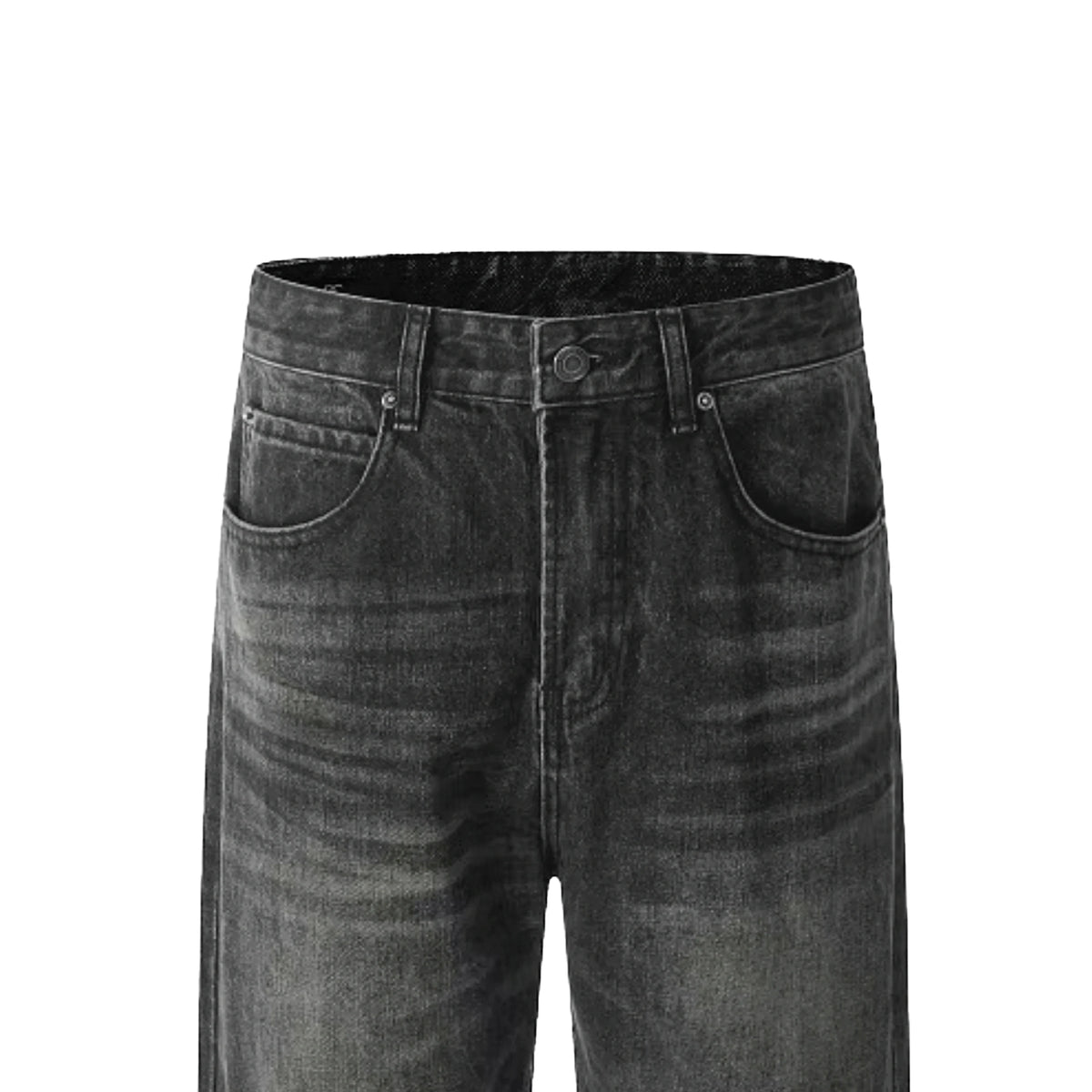 American High Street Style Trendy Breathable Solid Loose Washed Denim Wide Leg Pants Cross-Border