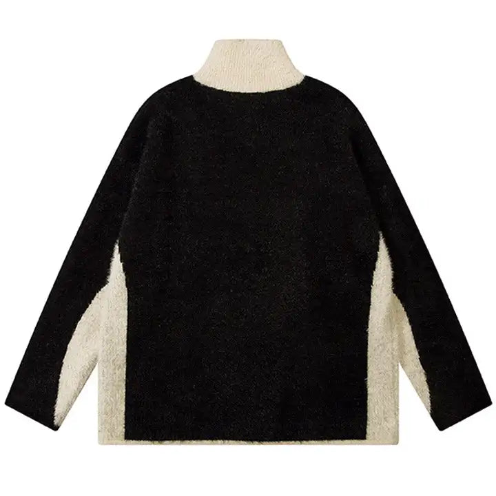 Zipper Knit Jacket Fluffy Butterfly Jacquard Sweater Cardigan Winter Warm Men's Sweater Jacket
