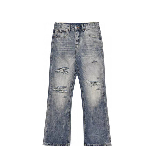 Baggy Straight Leg Men Jeans Pants Loose Washed Distressed Denim Fashionable for Summer Autumn Winter Seasons Casual