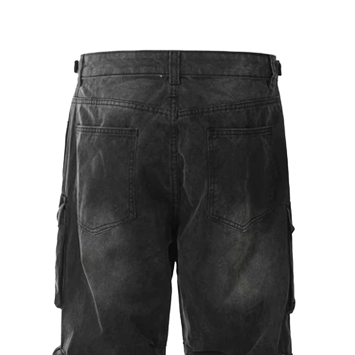 Black Enzyme Washed Men's Baggy Flared Jeans for Spring Autumn Y2K Hip Hop Streetwear Touch Button Denim Flare Pants