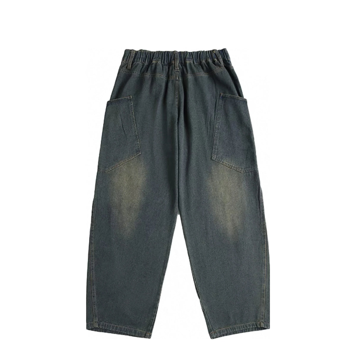 American Retro Vintage Men's Micro Flared Jeans Trendy High Street Loose Yellow Mud Dyed Washed Straight Leg Pants Denim Winter