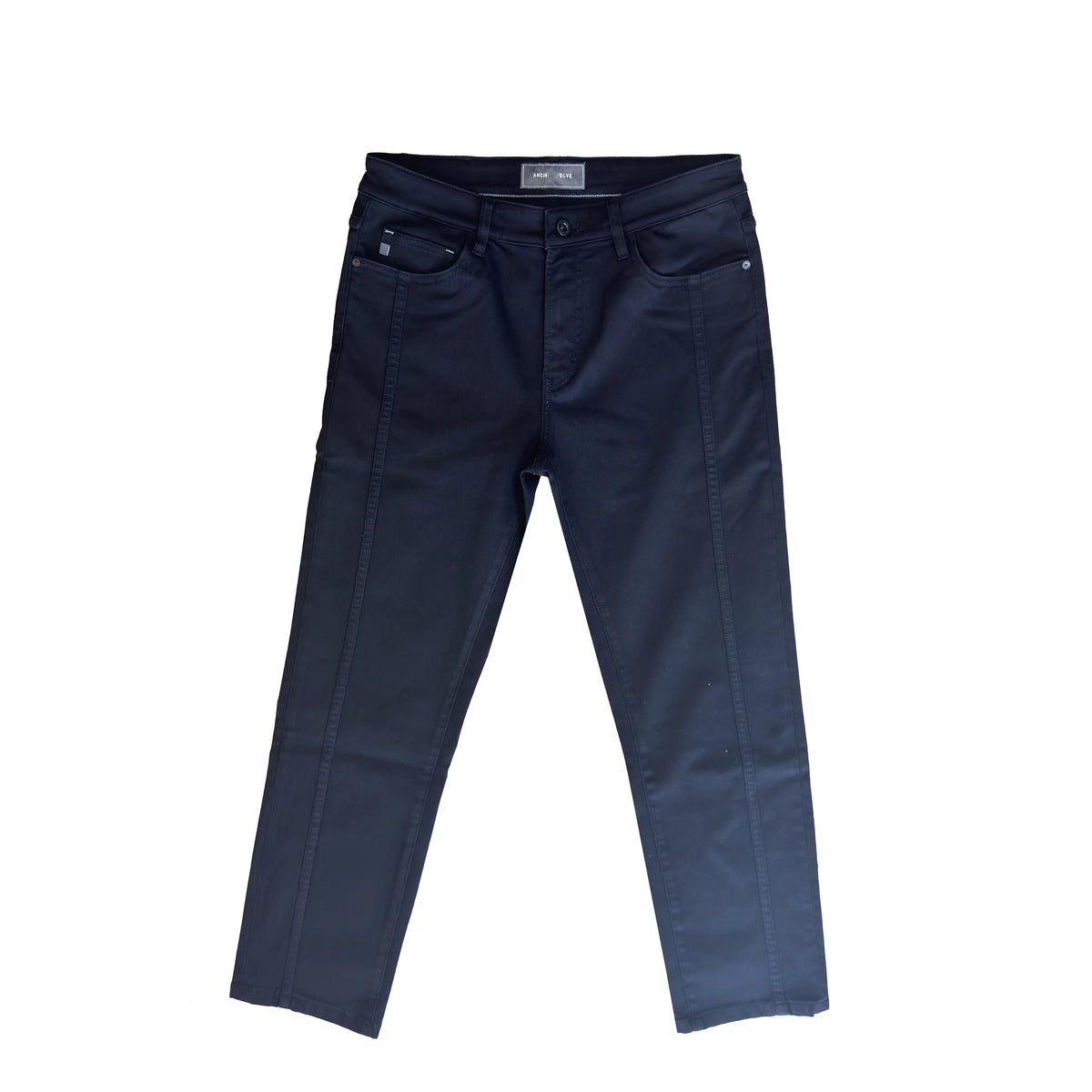Black Business Jeans for Men Vintage Straight Style Button Embroidered Denim Mid Loose Print for Spring Autumn