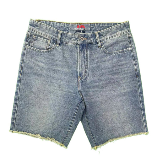 Summer Men's Casual Denim Shorts Y2K Vintage Style Loose Embroidered Design Light Mid/Low Wide Leg Pants Cargo Shorts
