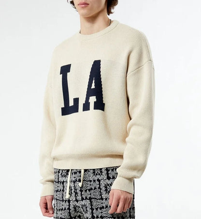 Design Pattern Name Casual Street Style Knitted Sweater Loose Breathable Jacquard Sweater for Men