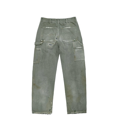 American Vintage Men's Loose Casual Street Niche Straight Leg Long Pants Splash-Ink Worn Cargo Jeans Distressed Dark for Winter