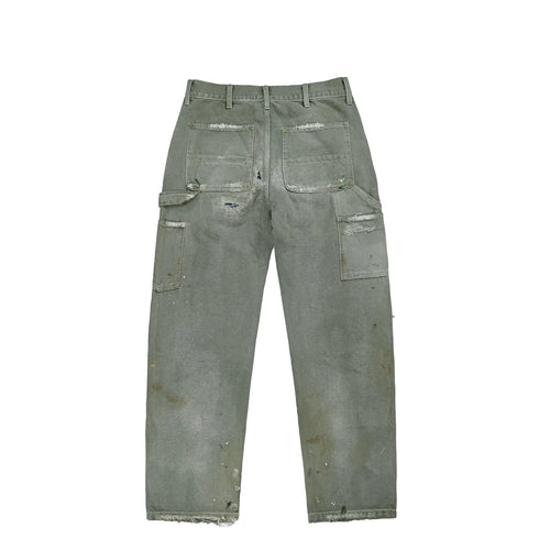 American Vintage Men's Loose Casual Street Niche Straight Leg Long Pants Splash-Ink Worn Cargo Jeans Distressed Dark for Winter