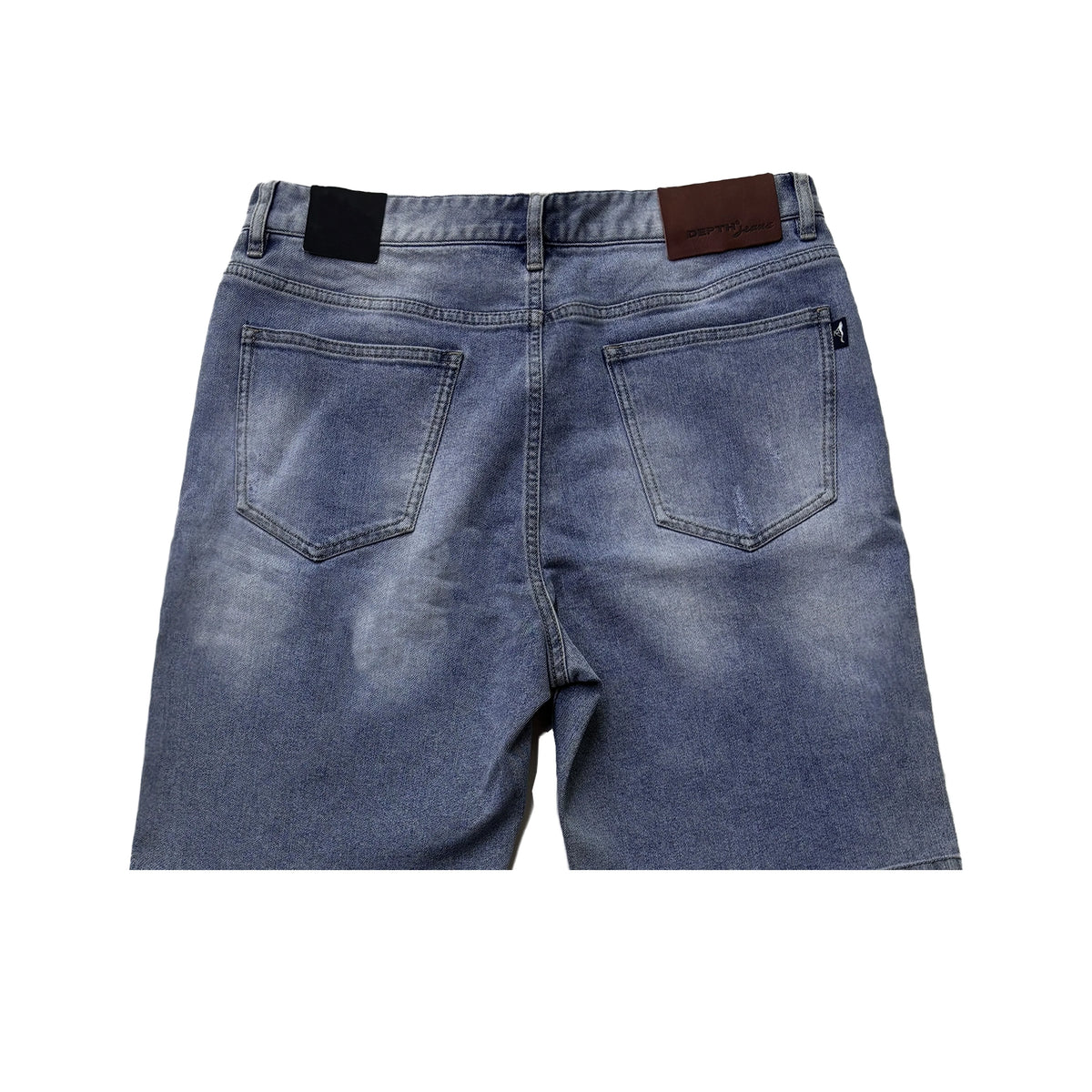 Men's Summer Men's Denim Shorts Distressed Light Wash with Monkey Wash Straight Style Mid Waist Jeans Closure Supply