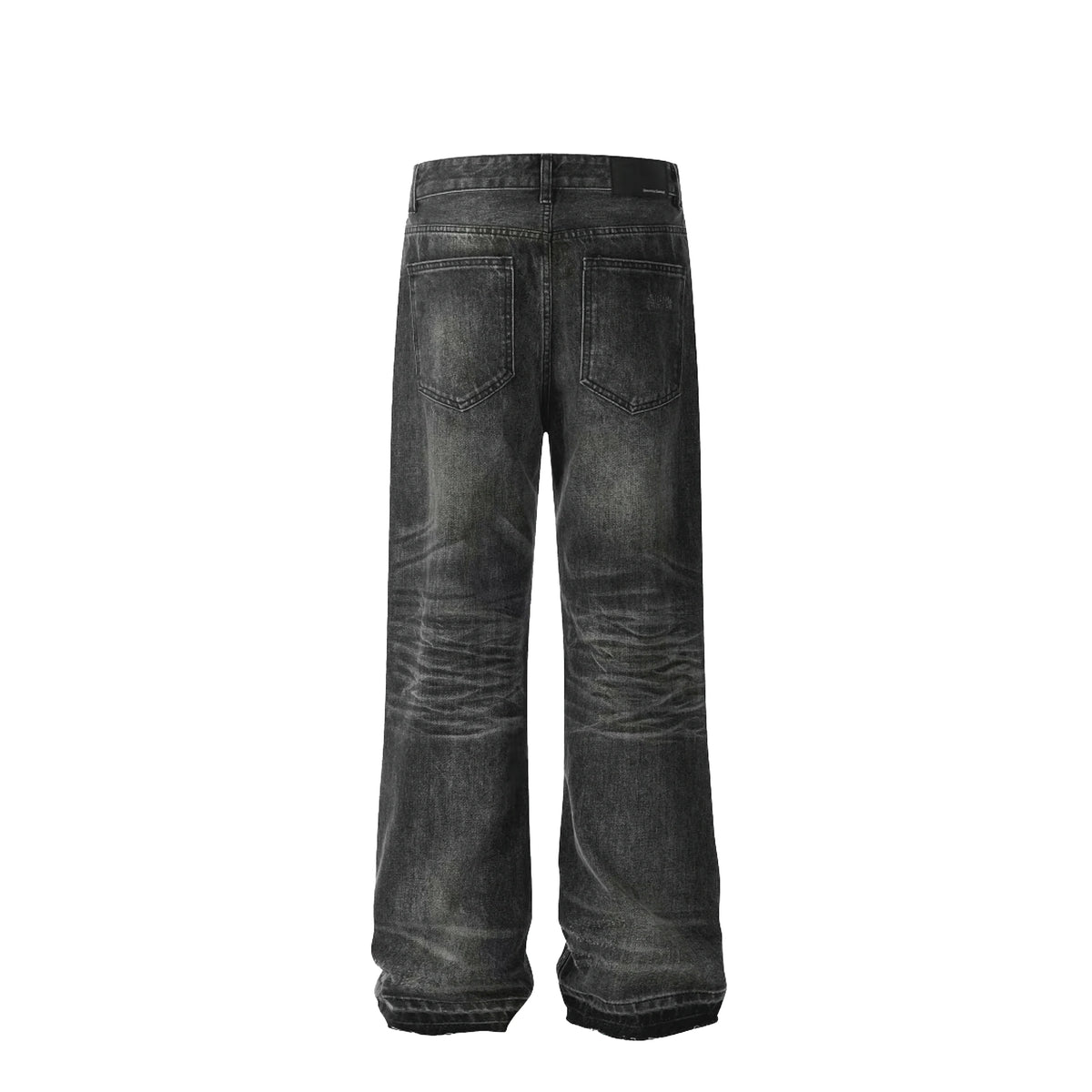 American High Street Style Trendy Breathable Solid Loose Washed Denim Wide Leg Pants Cross-Border