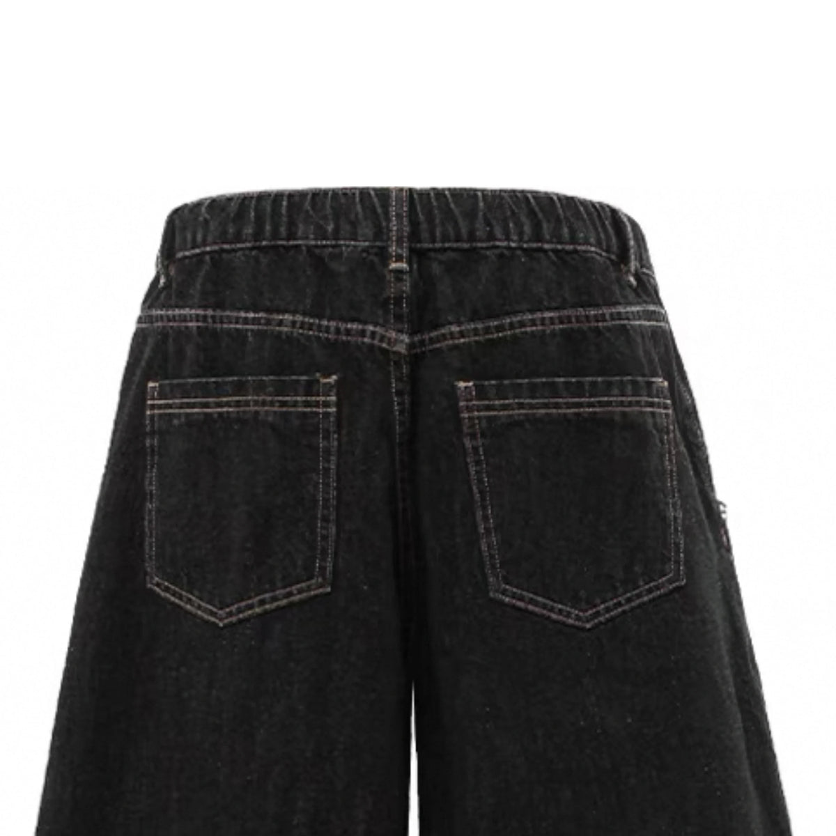 Men's Casual Summer Street Wear Oversized Crystal Decorated Mid Waist Denim Straight Jeans Shorts Knee Length