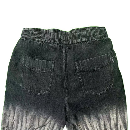 Men's Summer Denim Shorts Loose Fit High Waist Mid Waist Streetwear Hip Hop Casual Y2K Embroidery Pockets 3D Print