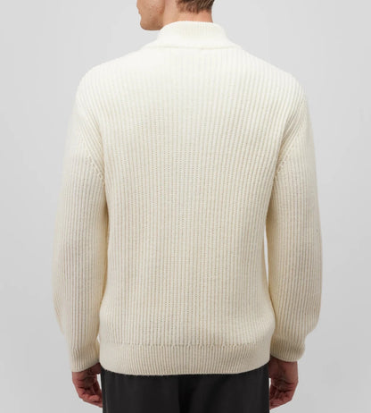 Simple Loose Men's Cardigan Sweater 100% Cotton Zipper Knit Cardigan Jacket Sweater