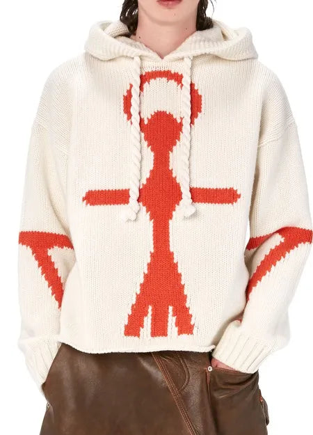 Design Pattern Name Wool Blend Hoodie Knit Sweater Long Sleeve Embroideries Jacquard Men's Knitted Hoodie