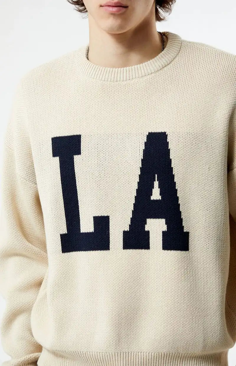 Design Pattern Name Casual Street Style Knitted Sweater Loose Breathable Jacquard Sweater for Men
