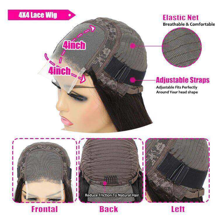 Superlove Hair ReadytoGo Glueless 4x4 Lace Closure Bob Straight Wig