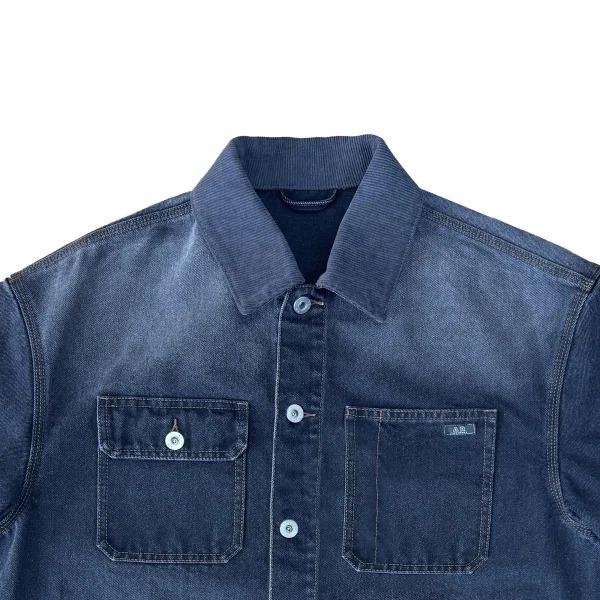 Indigo Denim Shirt for Men Trendy Streetwear for Spring and Autumn Casual Style - Image 3