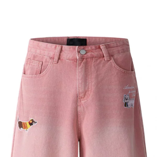 High Quality Men's Vintage Summer Denim Shorts Loose Fit Mid Waist Printed Pattern Knitted Colored Hip Hop Style Low Price - Image 4