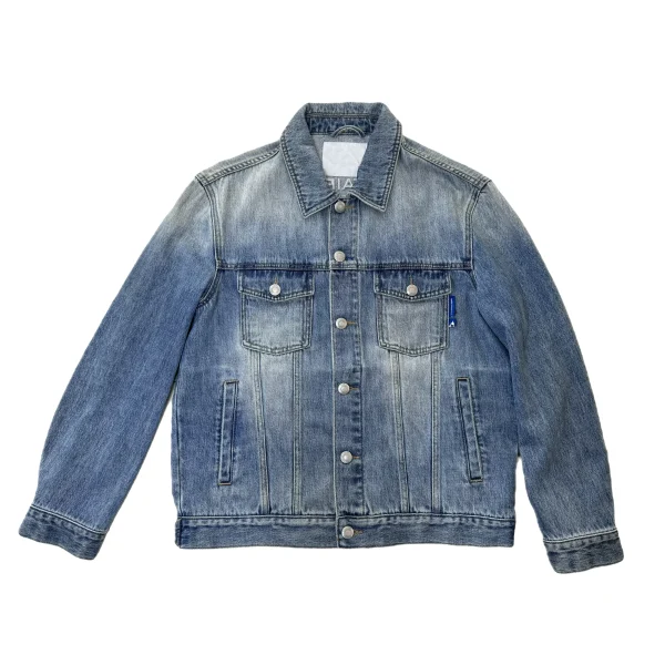 High Quality Men's Denim Jacket Spring Autumn 100% Cotton Thin Turn-Down Collar Embroidered Motorcycle Jacket Casual